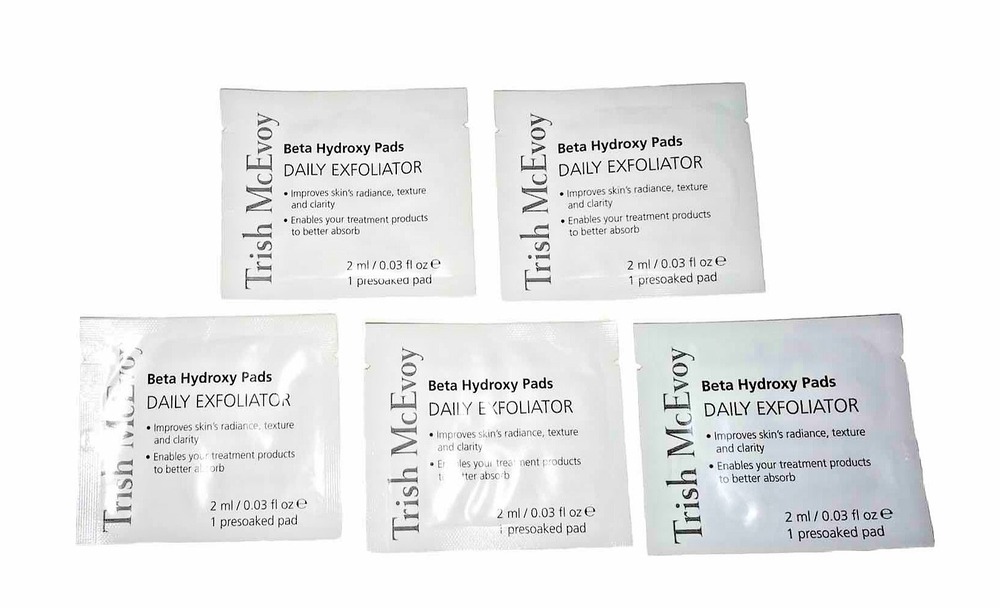 5 Trish McEvoy Beta Hydroxy Pads Daily Exfoliator Anti-Aging Brightens - Samples
